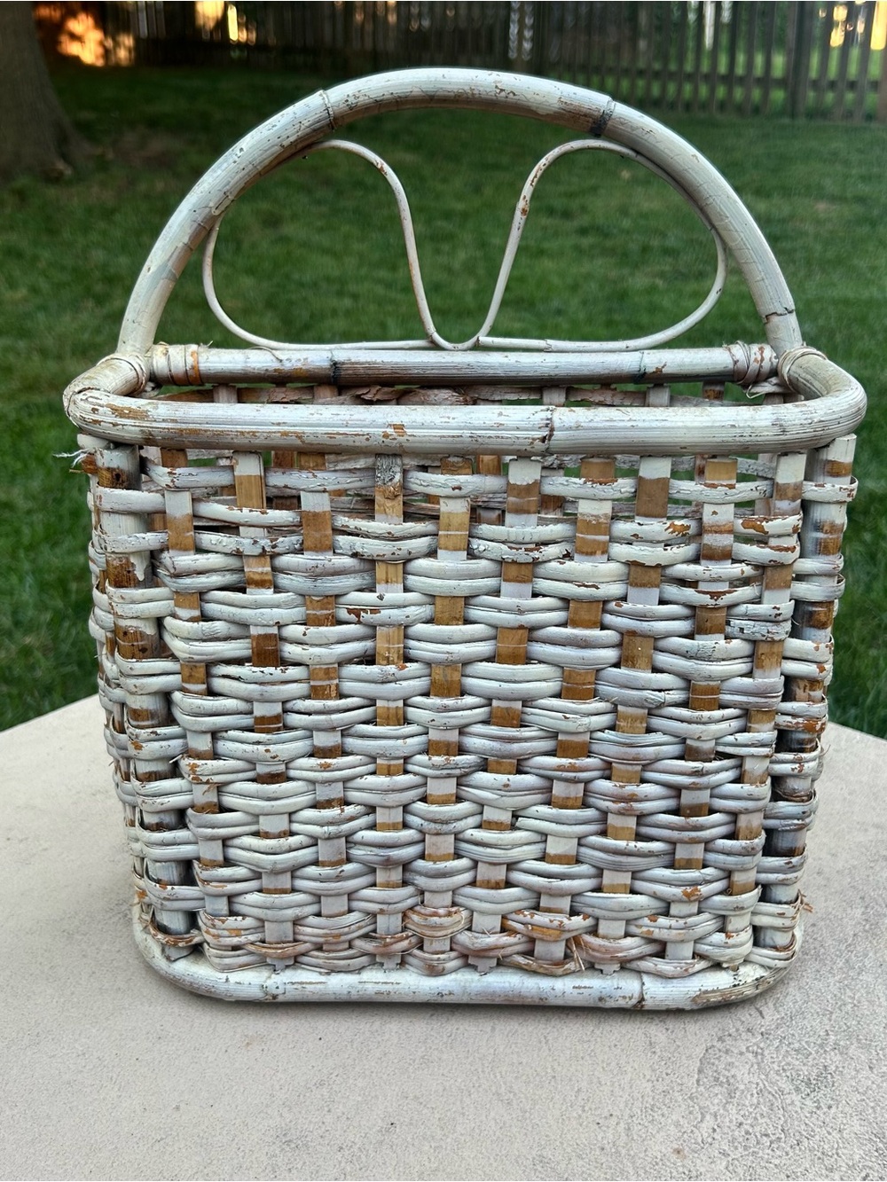 Vintage Woven Wicker Wall Basket